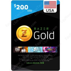 بطاقه رازر جولد امريكي 200 دولار - كود رقمي فوري