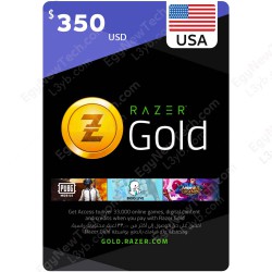 بطاقه رازر جولد امريكي 350 دولار - كود رقمي فوري