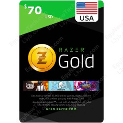 بطاقه رازر جولد امريكي 70 دولار - كود رقمي فوري