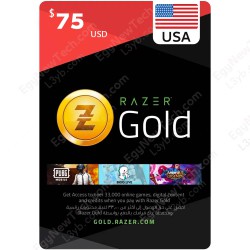 بطاقه رازر جولد امريكي 75 دولار - كود رقمي فوري