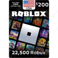 بطاقة روبلوكس ستور امريكي 200 دولار - 22500 روبوكس - كود رقمي فوري