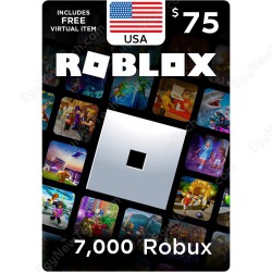 بطاقة روبلوكس ستور امريكي 75 دولار - 7000 روبوكس - كود رقمي فوري