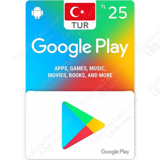 ٢٥ ليرة كارت جوجل بلاي تركي - كود رقمي