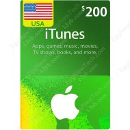 iTunes Gift Card $200 USA - Instant Digital Code