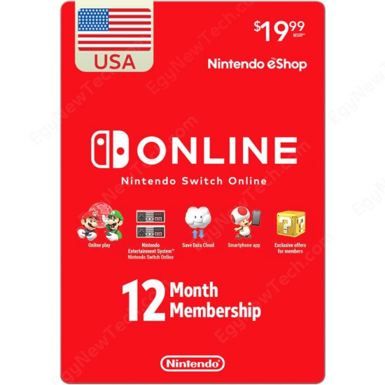 Nintendo Online Individual 1 Year USA For Nintendo Switch - Instant Digital Code front cover